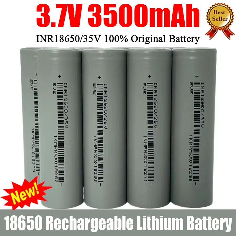 New 100% Original 18650 3500mAh Power Battery INR18650/35V 3500mAh Li-ion 3.7v Rechargeable Battery 18650 Battery 1-50 Pieces