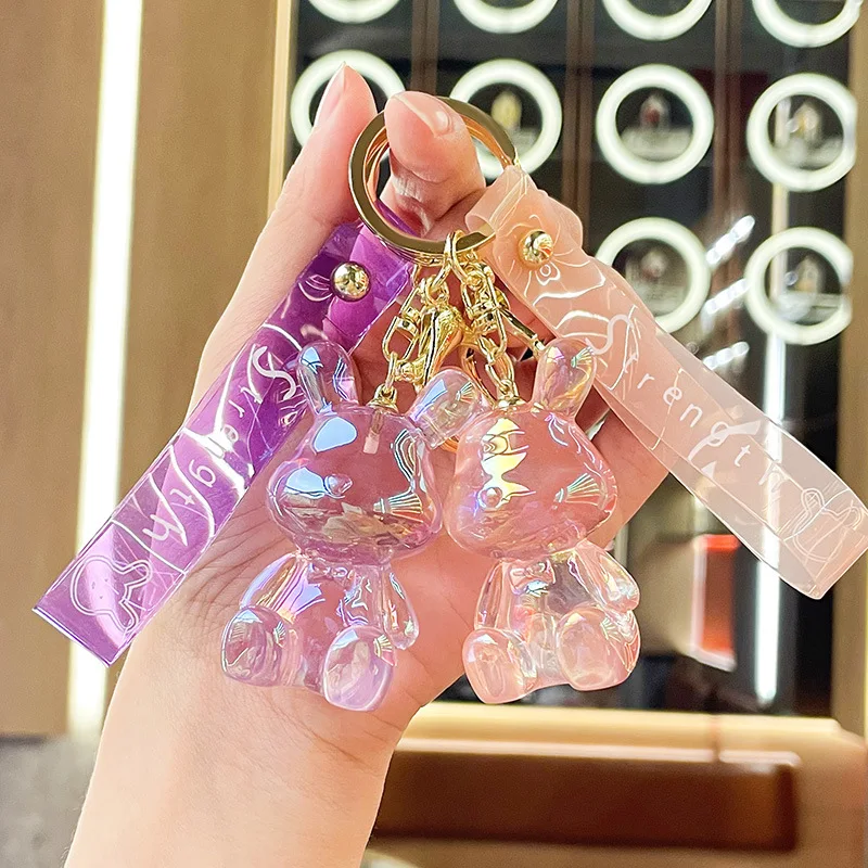 

Minso acrylic crystal rabbit keychain, cute accessory pendant, cool bag pendant, key chain, exquisite small gift