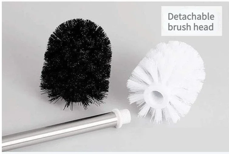 1/2 Stück japanische minimalistische Toilettenbürste mit Edelstahlgriff, Premium-Bürstenkopf für die Badezimmerreinigung – Detail 3