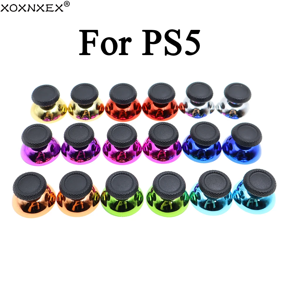 XOXNXEX 2 Stück 3D-Analog-Joystick-Kappen, Chrom-Daumengriff-Kappen, Thumbstick-Abdeckungen, Ersatz für PS5-Controller