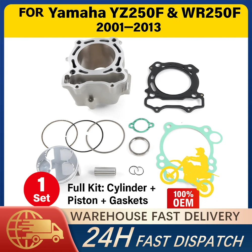 

PANGOLIN Cylinder Kit 77mm Bore For Yamaha YZ250F WR250F 2001-2013 5XC-11311-20-00 Jug Piston Rings Clips OEM Replacement