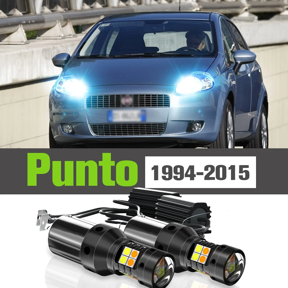 

2x LED Dual Mode Turn Signal+Daytime Running Light DRL Accessories Lamp For Fiat Punto 1994-2015 2009 2010 2011 2012 2013 2014