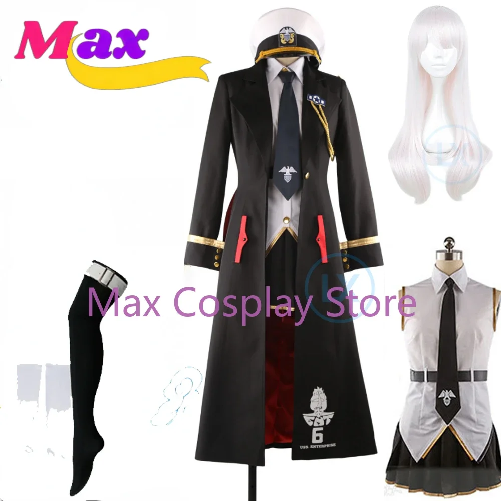

Max Cos Аниме Enterprise B Косплей Костюм Azur Lane Косплей Костюм на заказ Полный комплект Хэллоуин