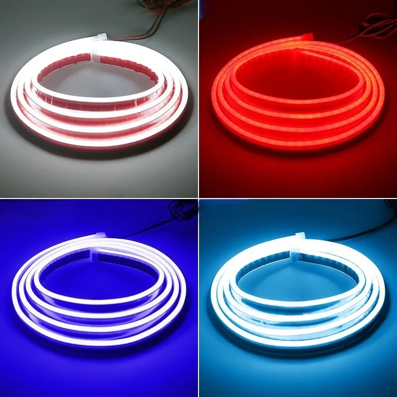 Universal Car Engine Cover Decoration Dynamic Car Hood Light Strip Exterior Flexible Daytime Running Lights 2 Meters