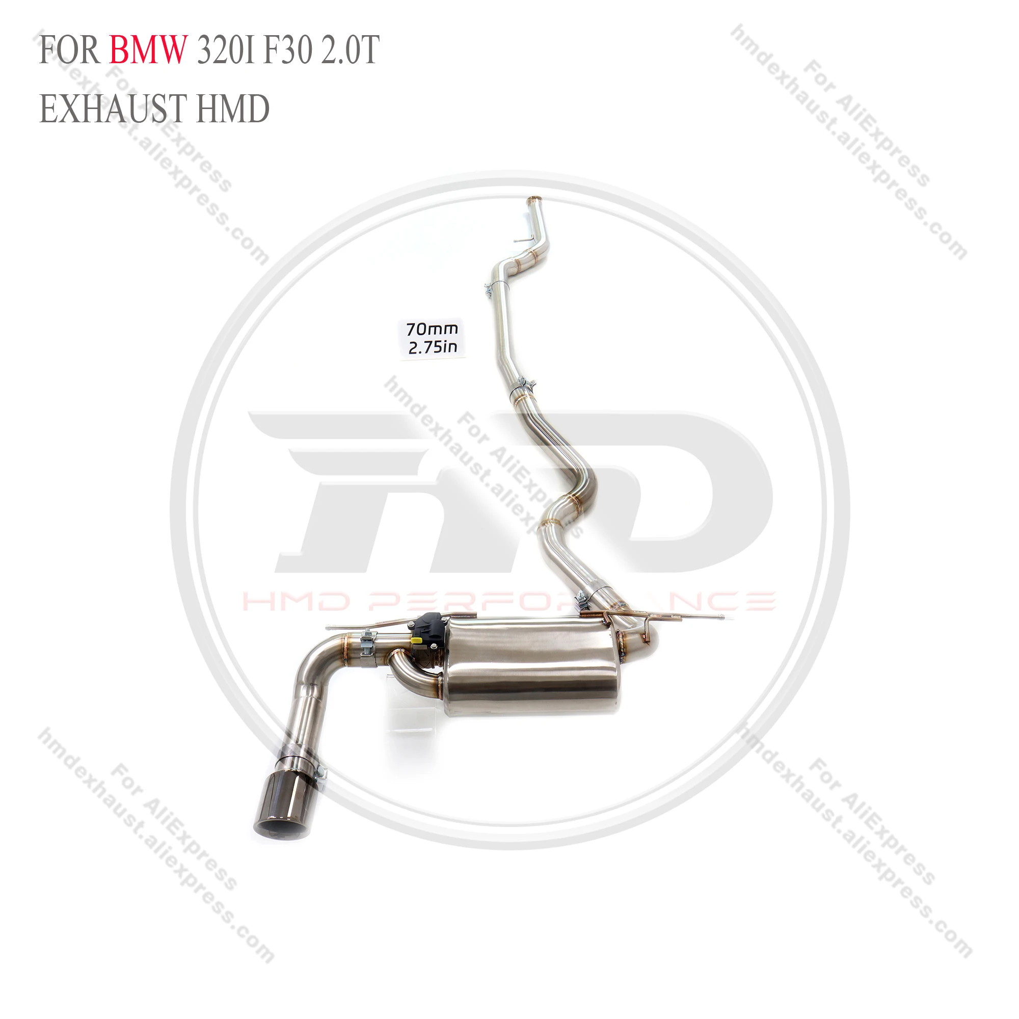 

Stainless steel catback for BMW 320i F30 2.0T with valve HMD Exhaust System Performance Quality certification