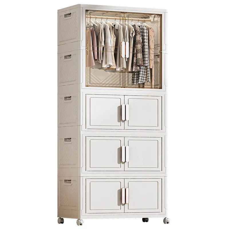 Bedroom Wardrobe Locker Clothes Folding Cabinet