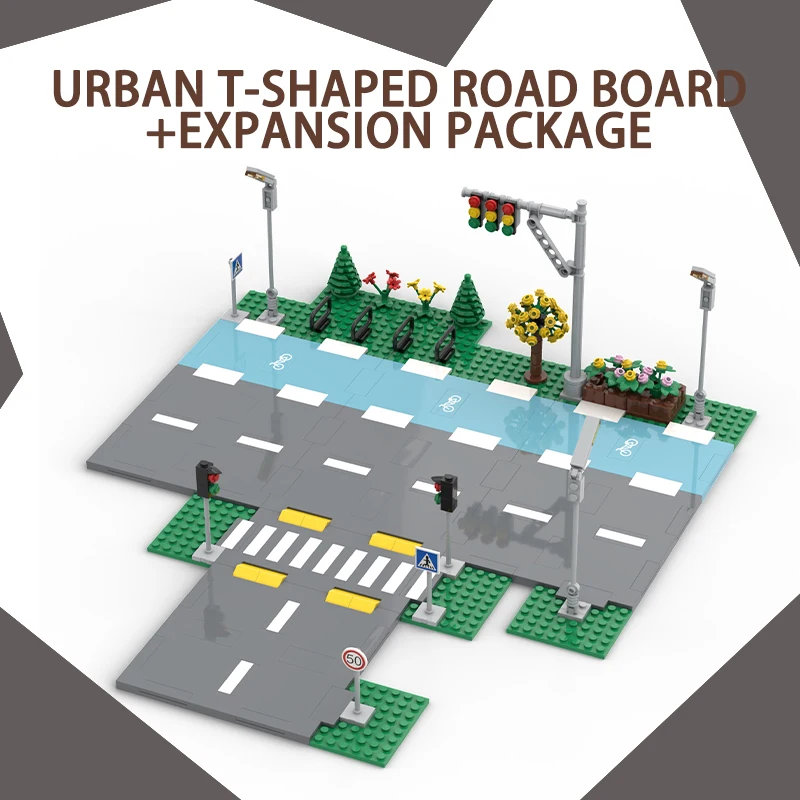 CITY Street View Mocks montaje de bloques de construcción arquitectura carretera calle peatonal puente DIY Compatible Set regalo