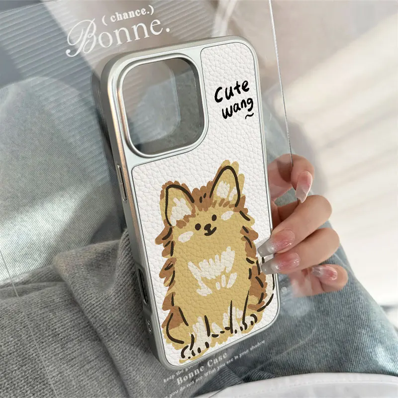 حافظة هاتف من المنسوج اللطيف لهاتف آيفون 11/12/13/14/15/16/17 Pro Max AIR PLUS حافظة هاتف إيبوكسي مصنوعة من جلد البولي يوريثان #2