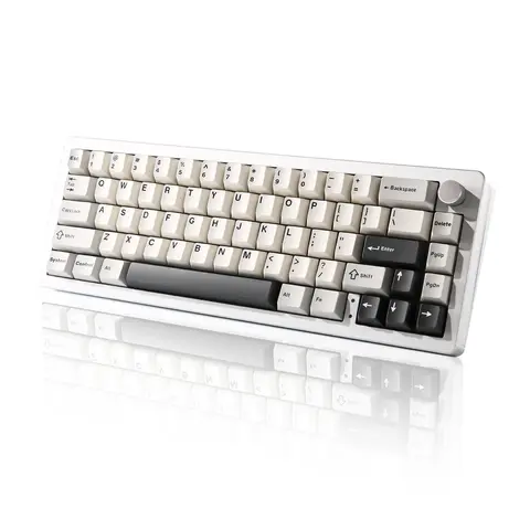 YUNZII AL66 Argento 66 tasti Manopola in alluminio CNC Wireless Bluetooth/2.4G/Wired Hot Swap Guarnizione Montaggio Tastiera da gioco meccanica RGB