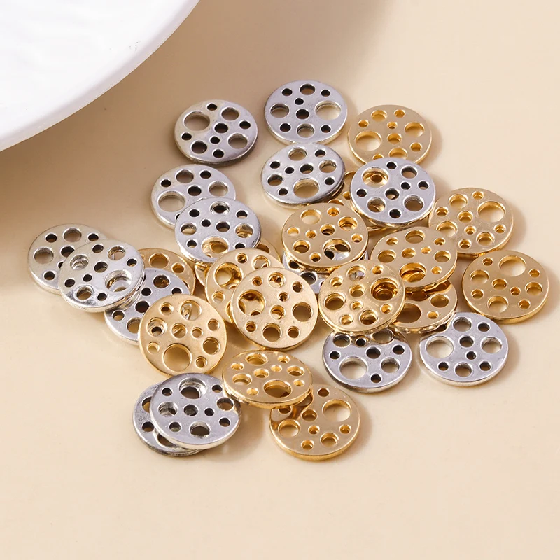 

Leslie 30pcs 12*12mm Charms Alloy Hollow Round Pendants for Handmade Necklace Earrings Jewelry Making DIY Handmade Craft