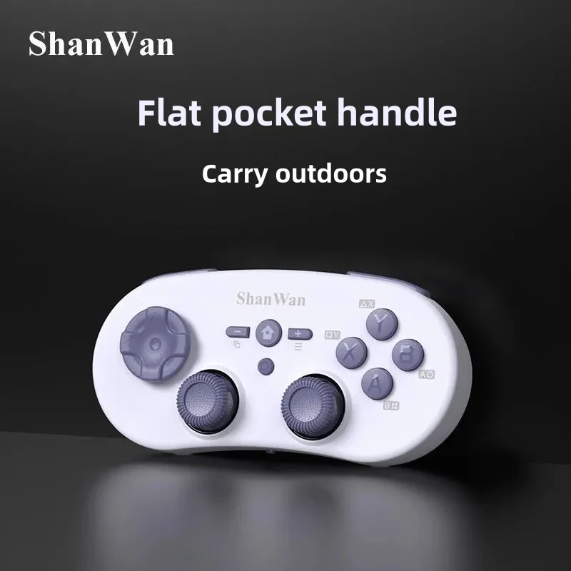 Shanwan 2025 NEW MINI Game Controller For Nintendo Switch PS4 iOS Android Windows Pocket Bluetooth Gamepad Dual-Hall Triggers