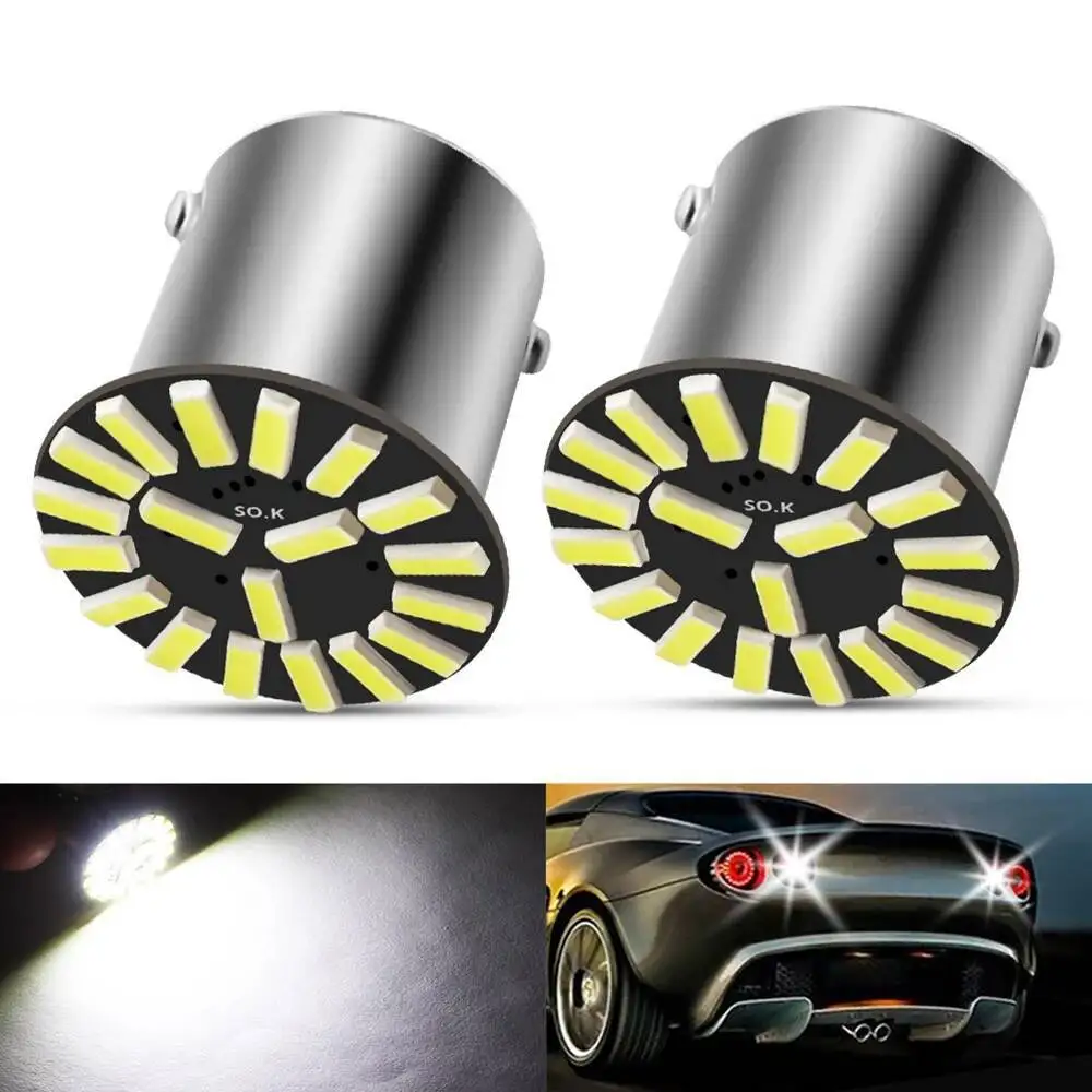 

P21W 7506 BA15S 18SMD 4014 LED Car Reversing Lamp Reverse 1156 Auto Canbus Led Brake Lights Turn Signal Bulbs White