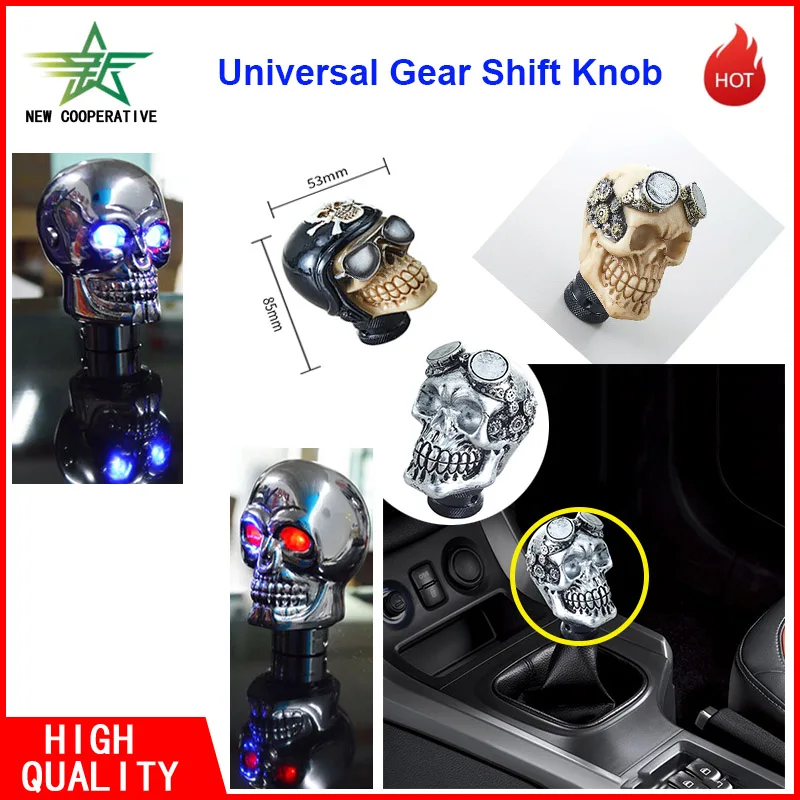 Personalized Universal Manual Head Rod Automotive Accessories LED Lights Shift Handle Skeleton