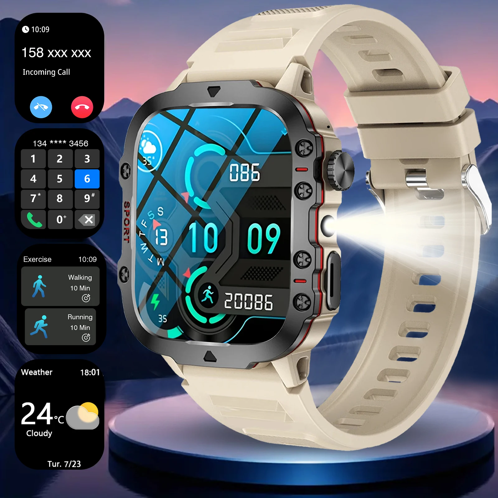 

Smart Watch Multi-functional sports smart watch ,Wireless Calling, Personalized the Watch Faces,Music control