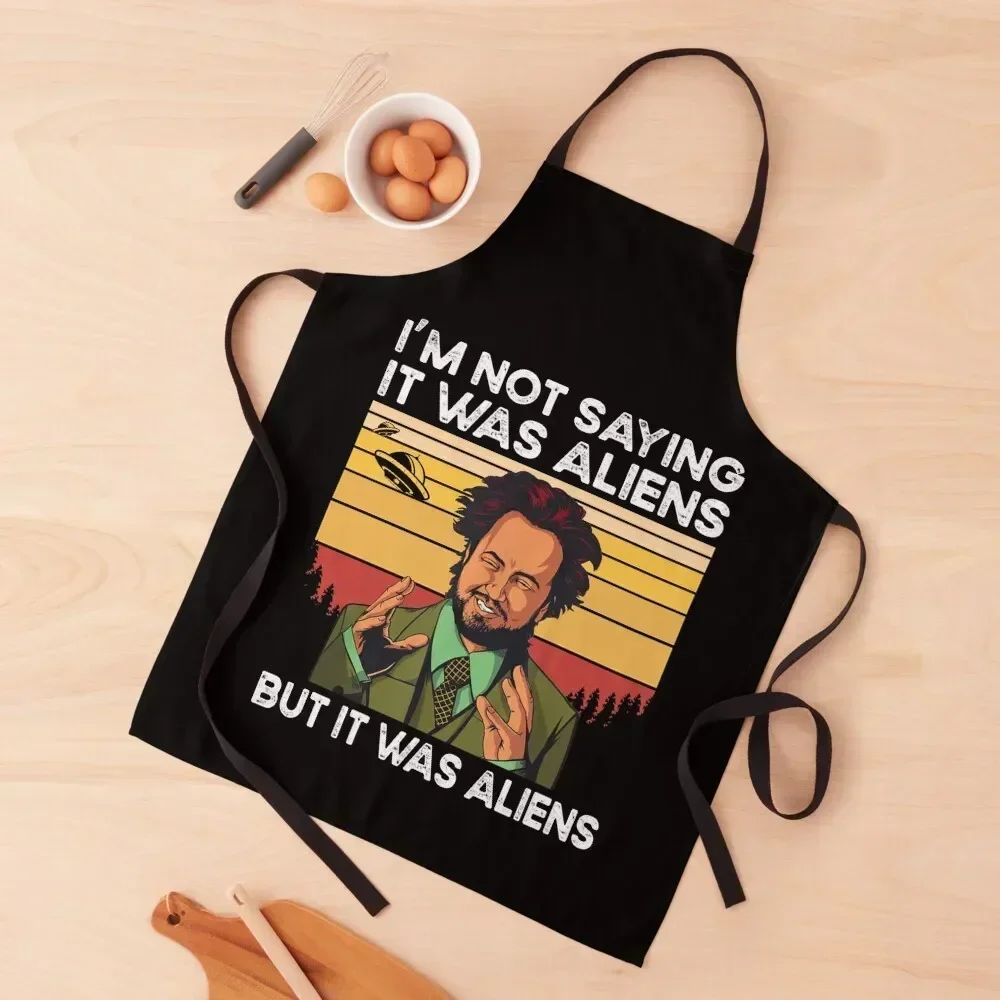 

Giorgio tsoukalos aliens Apron Cute Kitchen Accessories japanese style Kitchen Supplies Idea Goods kitchen girl Apron