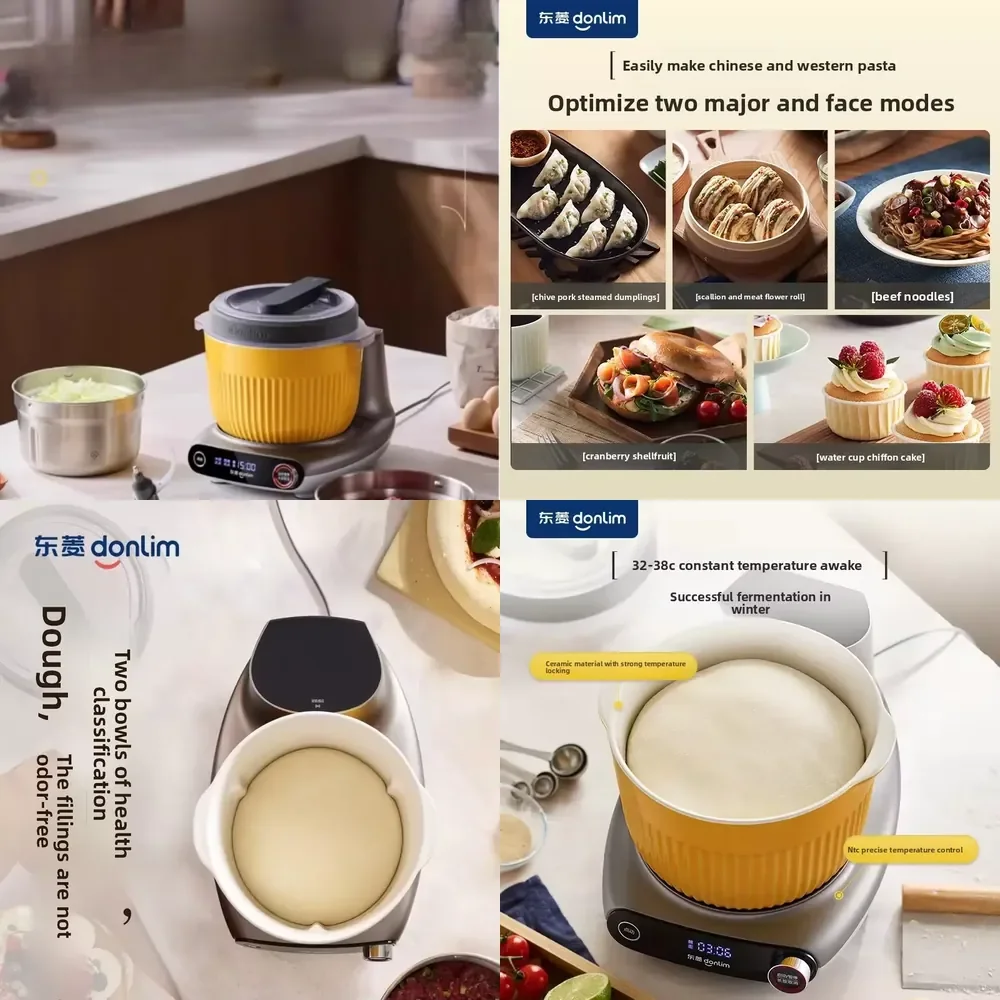 2026 Automatic Pasta Machine for Noodle Grinder Dough Kneader Whisk Mixer Fermenter Homemaker Kitchen Appliance Multi