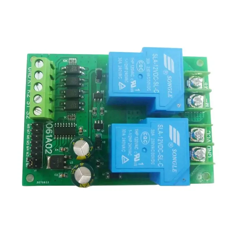 

IO61A02 30A DC 12V 24V Relay Module Multifunction Forward Reverse Start Stop Pusher Motor Controller For Curtain Automatic Door