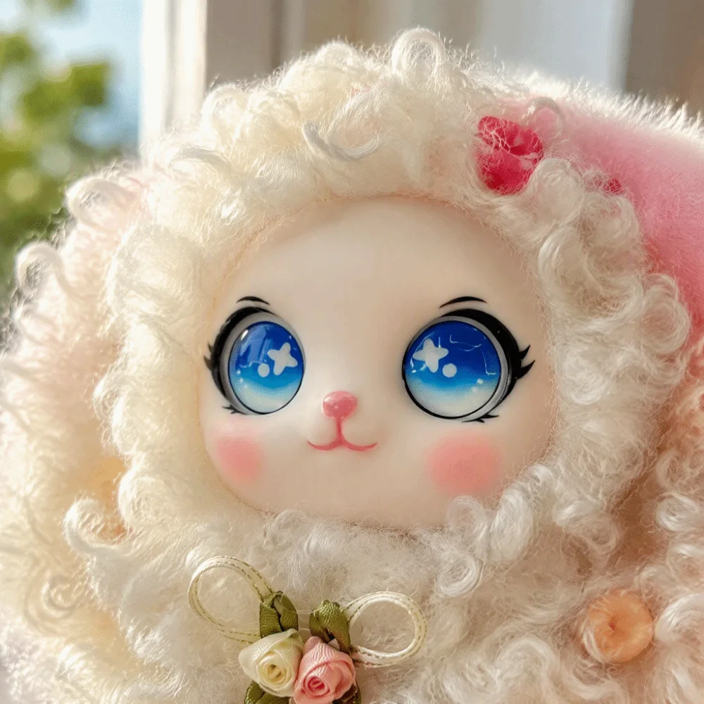Gift Cute Big Ear Bunny Pendant Curly Hair Cartoon Keychain Soft Collectible Bag Charm Bag Hanging