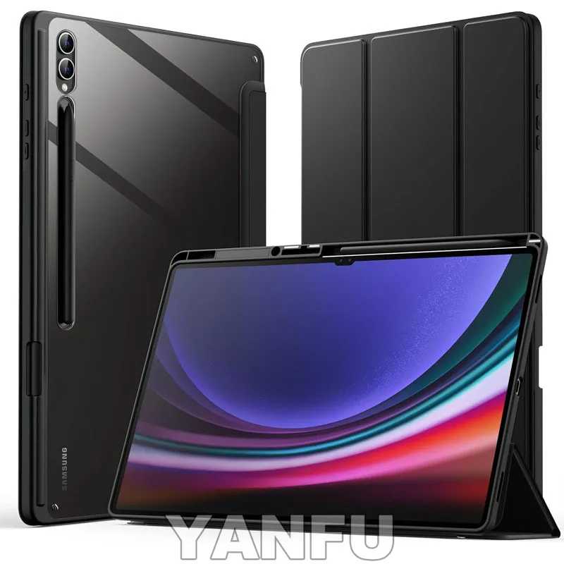 

Case for Samsung Galaxy Tab S10 Ultra Tab S8 S9 Ultra 14.6" with S Pen Holder Cover S11 Ultra 14.6 Clear Back Auto Wake/Sleep