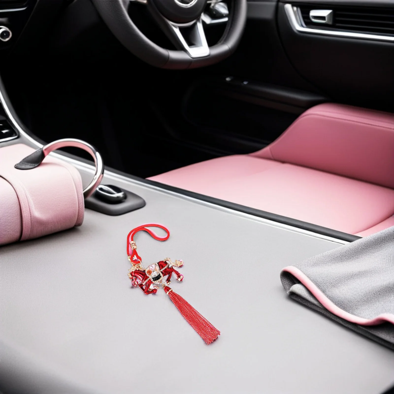 

Chinese New Year Horse Ornaments Sparkly Rhinestones Metal Pendant Lunar New Year Decor 2026 - Car Home Office Hanging