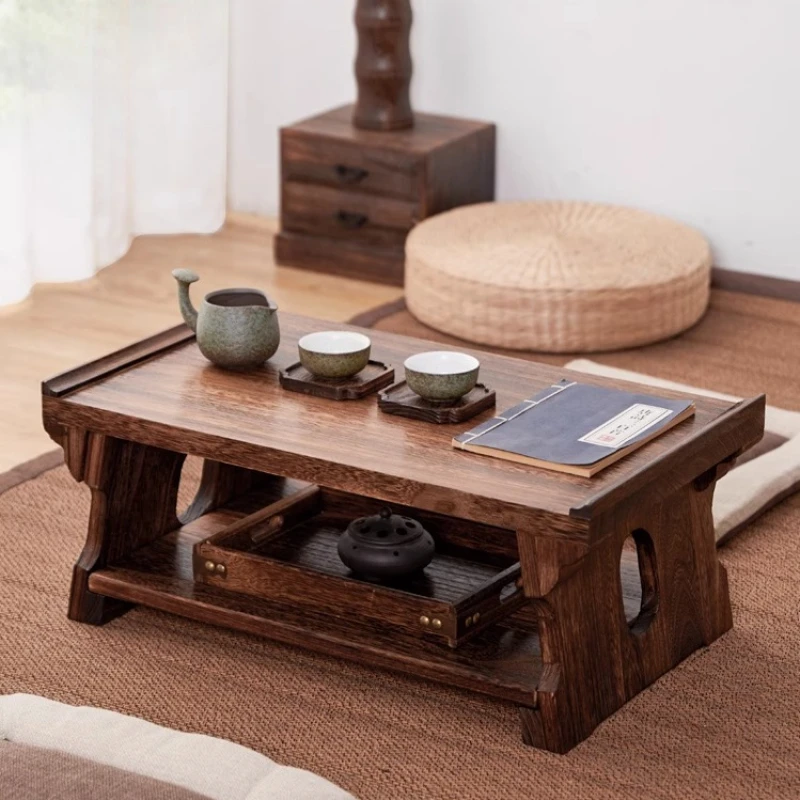 

Japanese Folding Low Tables Bay Window Tatami Floor Tea Table Balcony Zen Coffee Table Minimalist Floor Seating Home Furniture