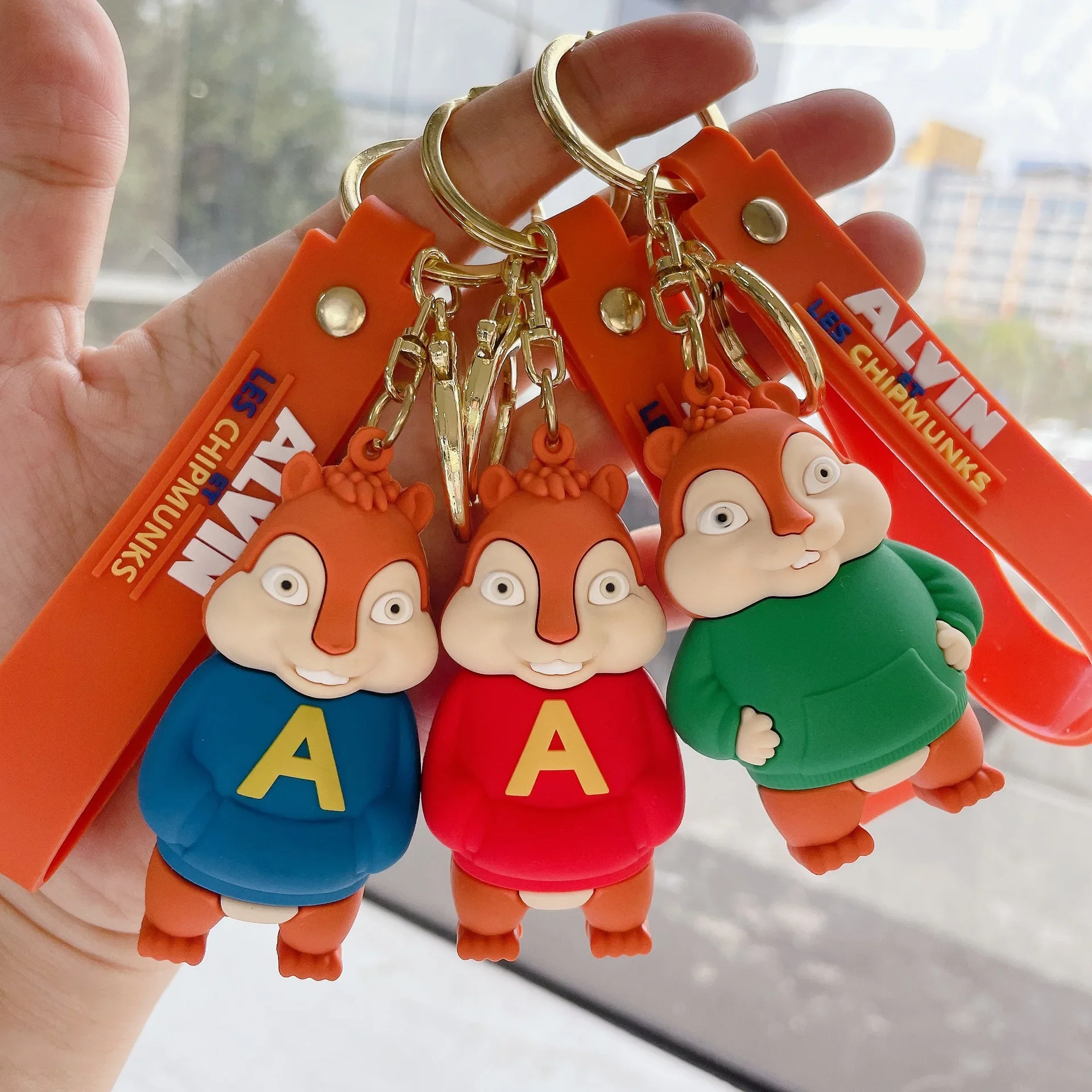 Disney Cartoon Alvin and The Chipmunks Figure Keychain for Fans Alvin Simon Theodore Keyring Accessories Gifts for Friends