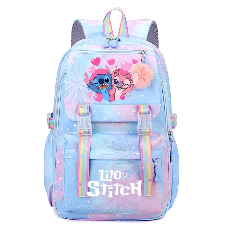 Stitch Disney backpack, Cartoon Anime Schoolbag, Casual Lightweight Large Capacity Backpack, Kids Girl Travel Commute Knapsack