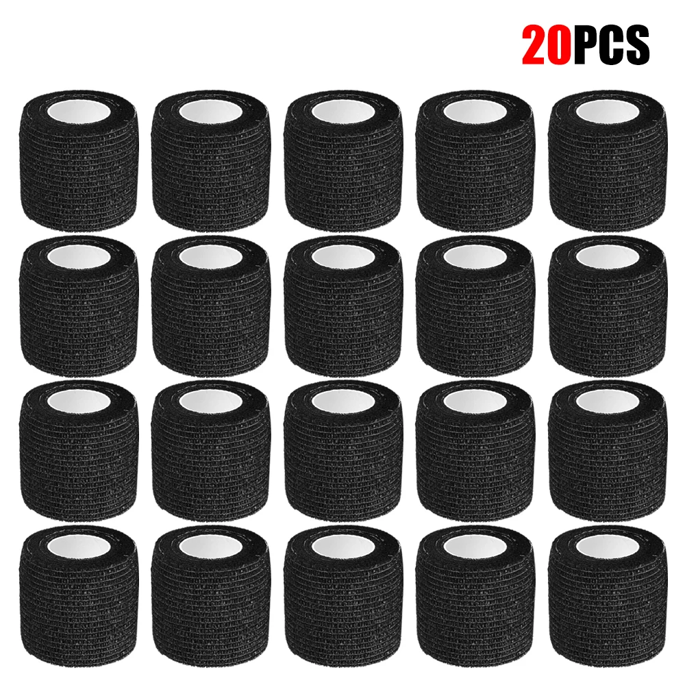 

5/10/15/20/24pcs Black Tattoo Grip Bandage Cover Wraps Tapes Self Adhesive Elastic Bandage Tattoo Permanent Makeup Accessories