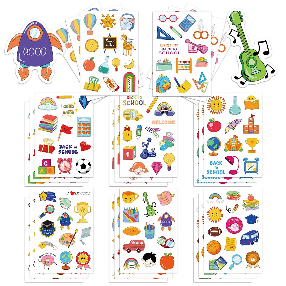 8 Stück Belohnungsaufkleber für den Schulanfang, lustige Dekorationsaufkleber, DIY-Puzzle, Konto, manuelle Dekoration, Dekorationsaufkleber
