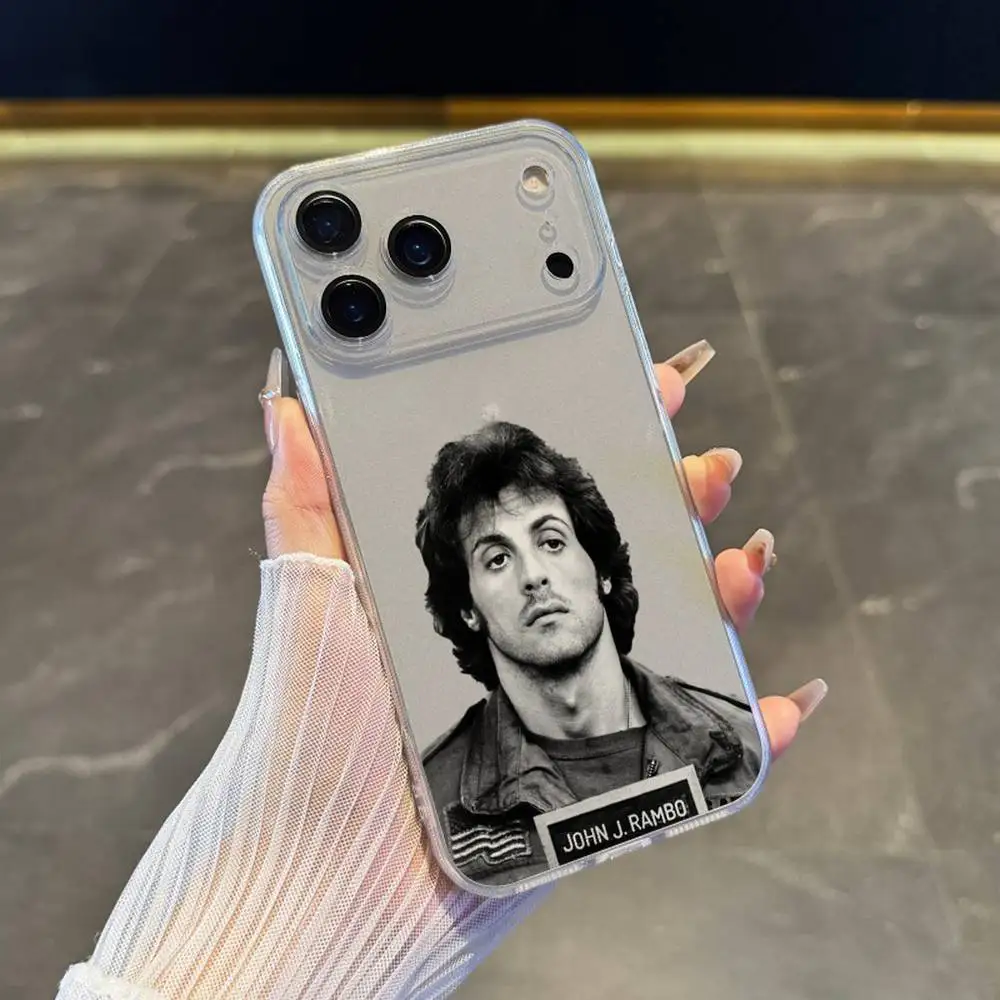 حافظة هاتف جون رامبو لهاتف آيفون 17,16,15,14,13,12,11 Pro,Max,Plus,X,XS,XR,SE4,E غطاء ناعم شفاف صغير #2