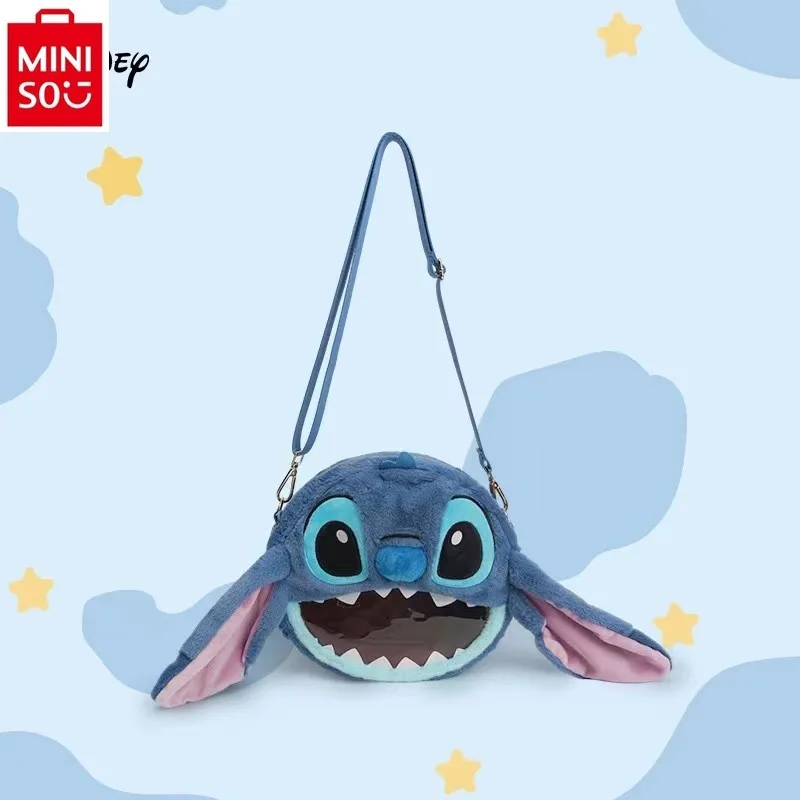 MINISO Disney Cartoon Stitch Plush Decoration Backpack for Women's Fashion, Sweet, Cute, High Quality Storage Phone Bag kawaii sanrios cinnamoroll cartoon small night light bedroom decoration atmosphere table lamp cute birthday toys for girls