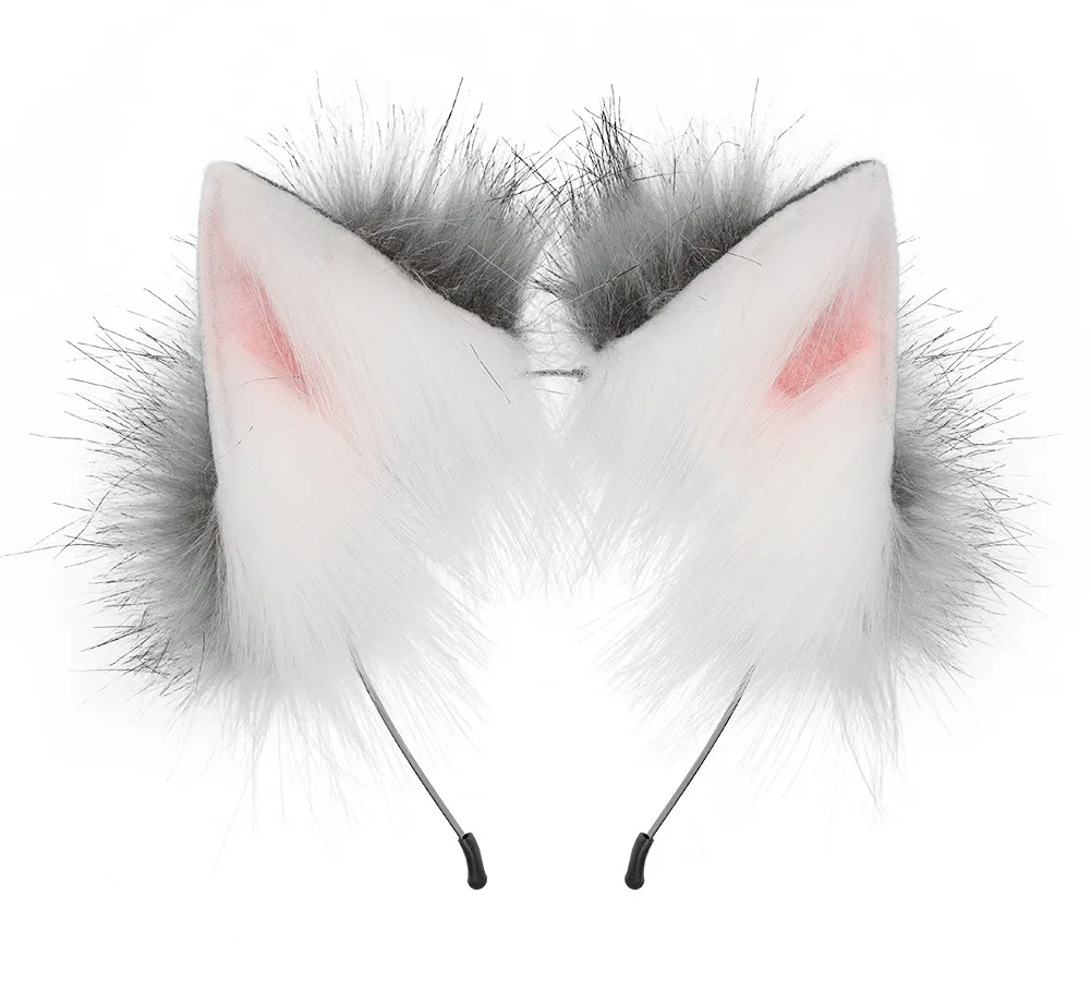 Bandeau de sauna oreilles de renard et oreilles d'animal de compagnie en fourrure 216.239., accessoire de cosplay de chat, vêtements de sauna de carnaval d'Halloween, accessoires de costume Lolita de fête