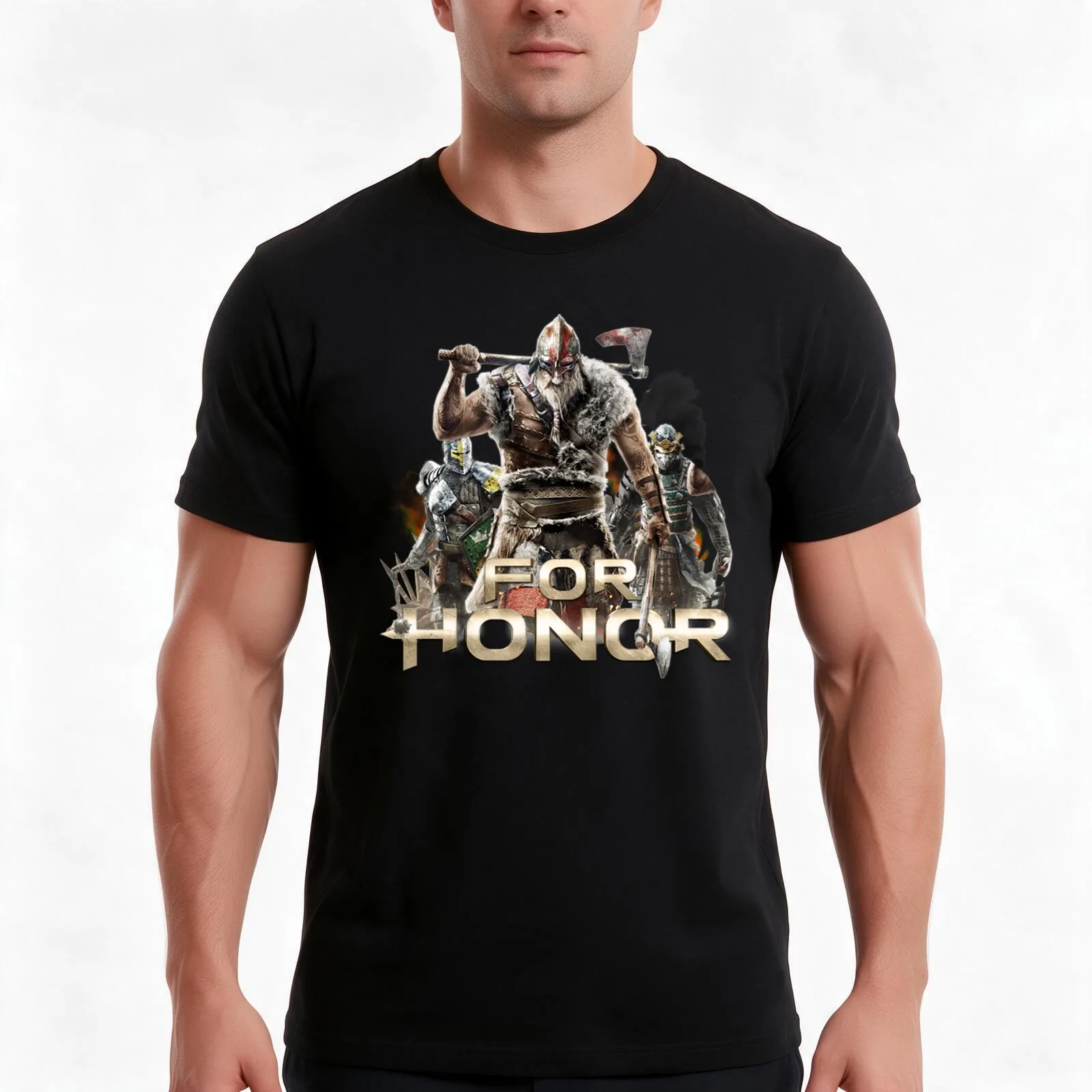 For Honor 'Kensei, Raiderand Warden T-Shirt, Summer Casual Cotton Tee, Oversized Streetwear Tops, Vintage Graphic Print