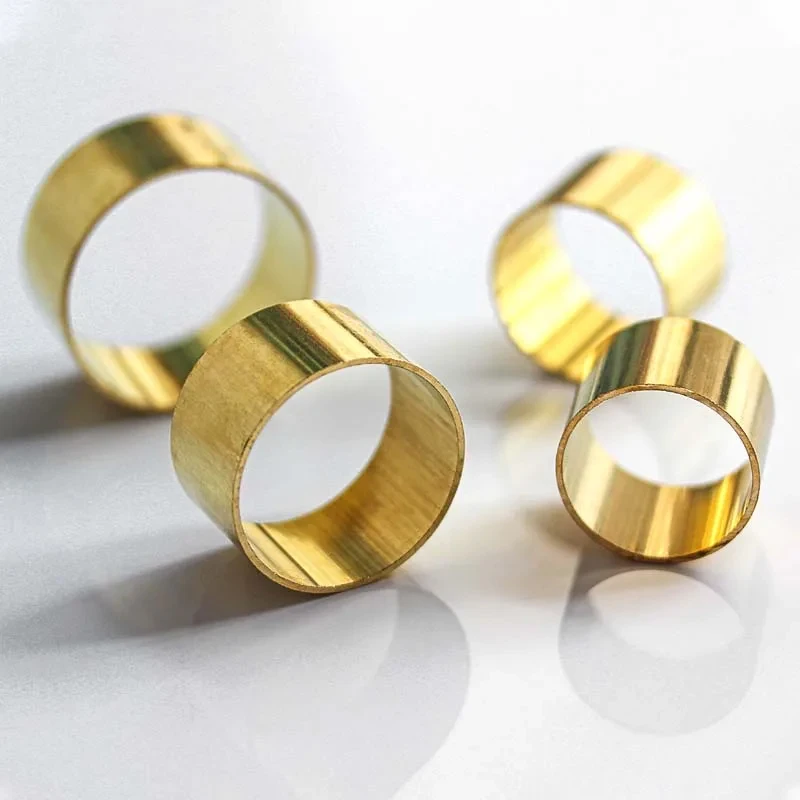 Red/Brass Copper Sleeve Bushing 0.5-1mm Thin Wall Ring for Chisel Knife Handle Hollow Pipe DIY