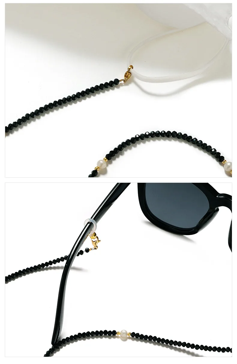 Perlen-Kristall-Brillenkette, modische Sonnenbrillen- und Lesebrillen-Hängekette für Damen, einfaches Design – Detail 3