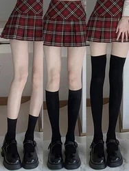 3 Pairs Lolita Style Women Pressure Socks Set Trendy Black White Solid Color Three Types Knee High Socks Ankle Socks Long Socks