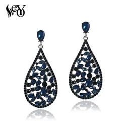 VEYO Classic Crystal Rhinestone Drop Earrings Vintage Hollow Party Dangle Earrings For Women Gift New