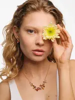 Collier en forme de poire Robin et pomme rouge dégradée, série Histoires de Couleurs de Fruits, fait main en France 2