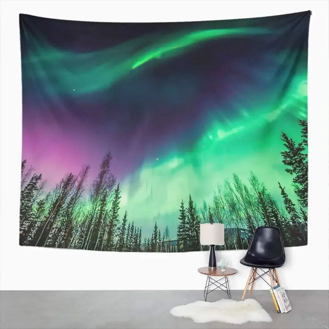 Northern Lights Tapestry,Space Beautiful Galaxy Night Starry Picnic Mat Beach Towel Wall Decoration for Bedroom Living Room Dorm