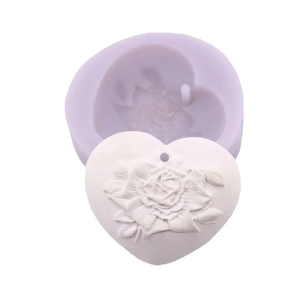 

Rose Love Heart Silicone Mold Flowers Heart Valentine's Day Candy Fondant Icing Decorating Sugarcraft Soap Moulds