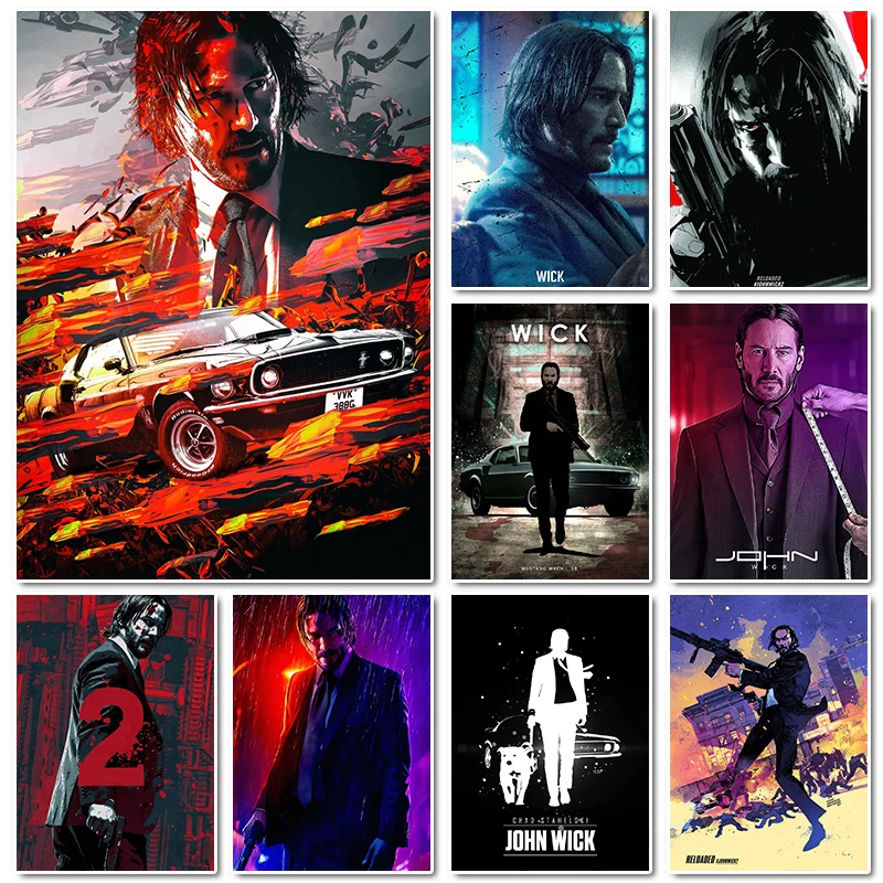 John Wick Movie Character Poster Take A Gun Wall Art Picture for Living Room Home Decor Gangster Revenge Canvas Painting Cuadros