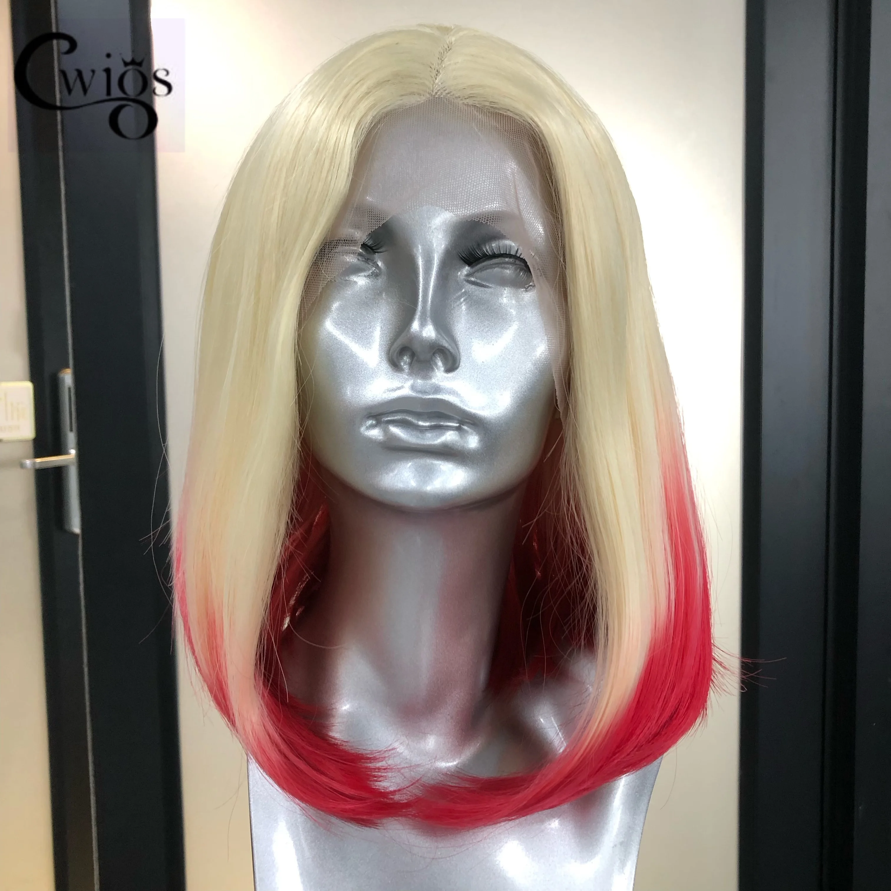 

CWIGS Cospaly Glueless Wig Synthetic 13×4 Lace Front Wigs For Women High Quality High Temperature Resistance Red Gradient Wig