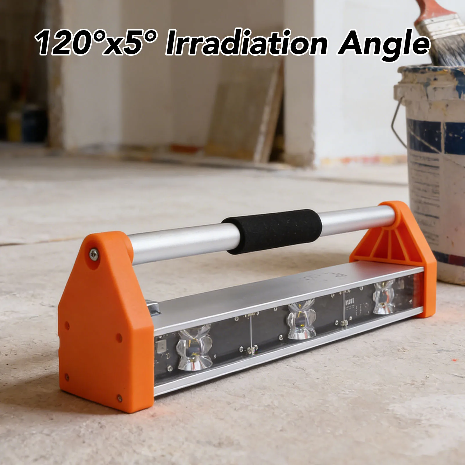 Wall Inspection Light 3 LED Beads Acceptance Lamp for Wall Polishing Finishing Auxiliary 120°x5° Irradiation Angle 2600LM
