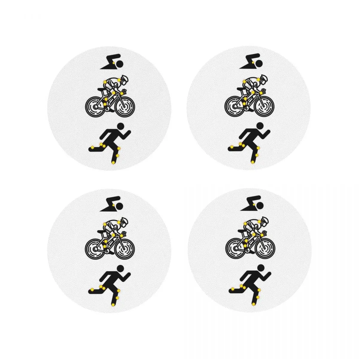 Triathlon Swimming Cycling Running Coasters Kitchen Placemats Insulation Cup Coffee Mats For Decor Home Tableware Pads Set of 4