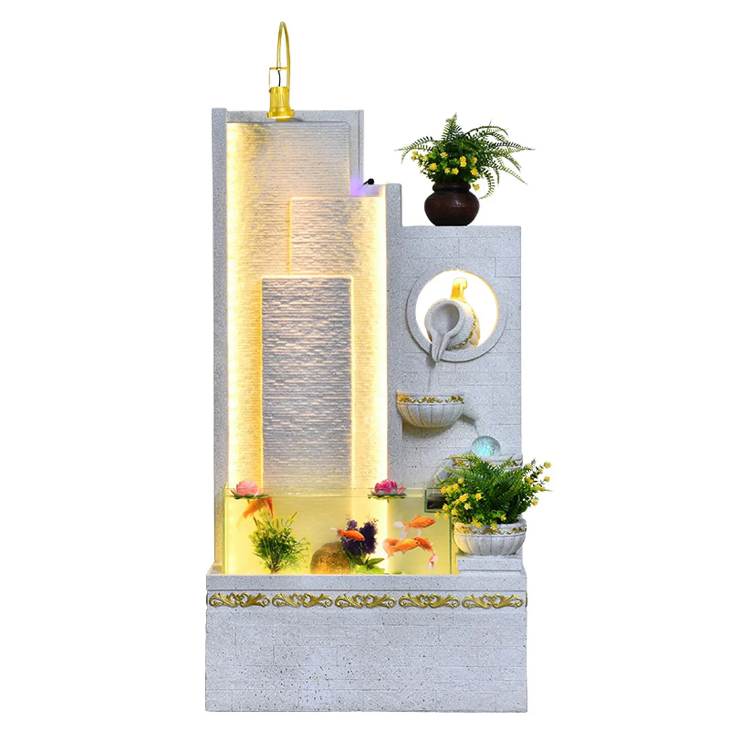 European-style running water fountain circulating water ornament fish tank living room office floor