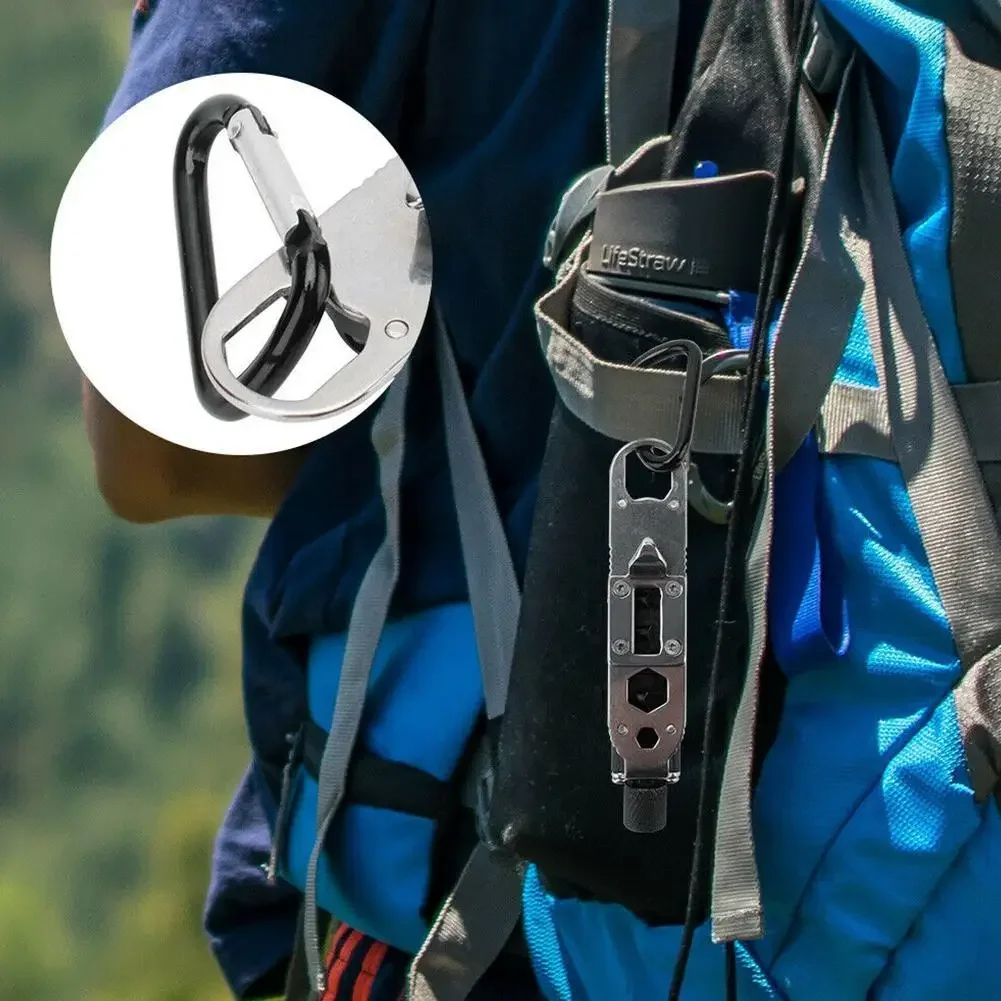 Multifunctional Mini Screwdriver Outdoor EDC Keychain Shape Screwdrivers Portable Steel Repair Tool Bits set Mm bit set Toolkit