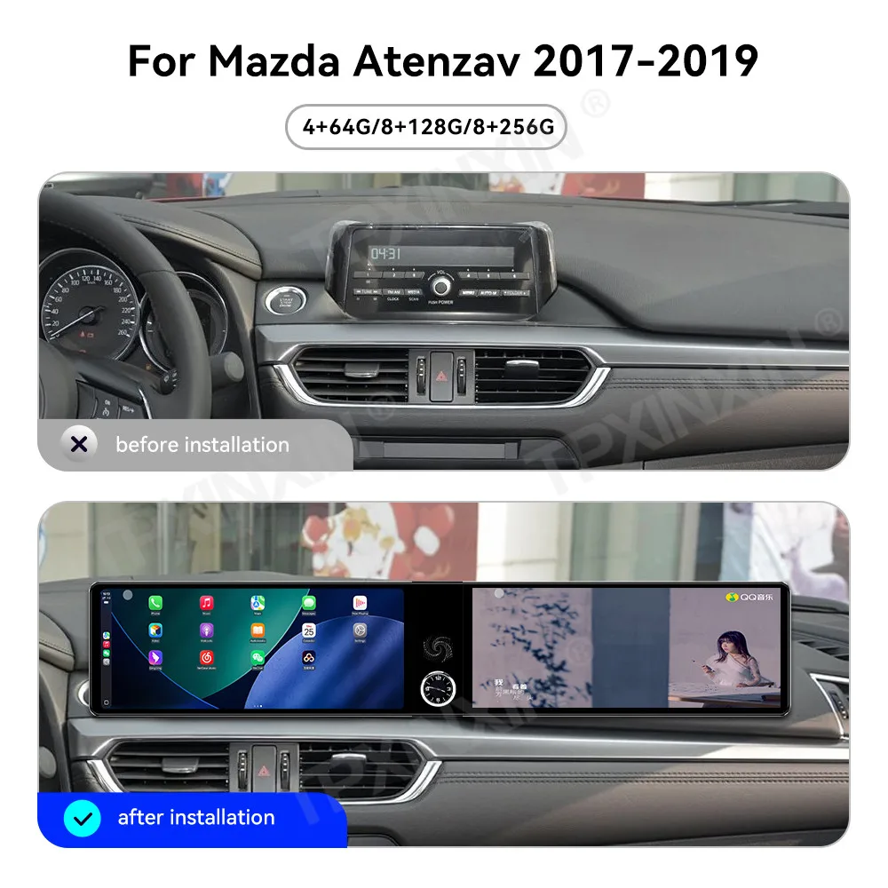 Dual-screen Interaction Android For Mazda 6 Atenza 2017~2019 Car Radio Multimedia GPS Navigation Video Stereo Screen Head Unit