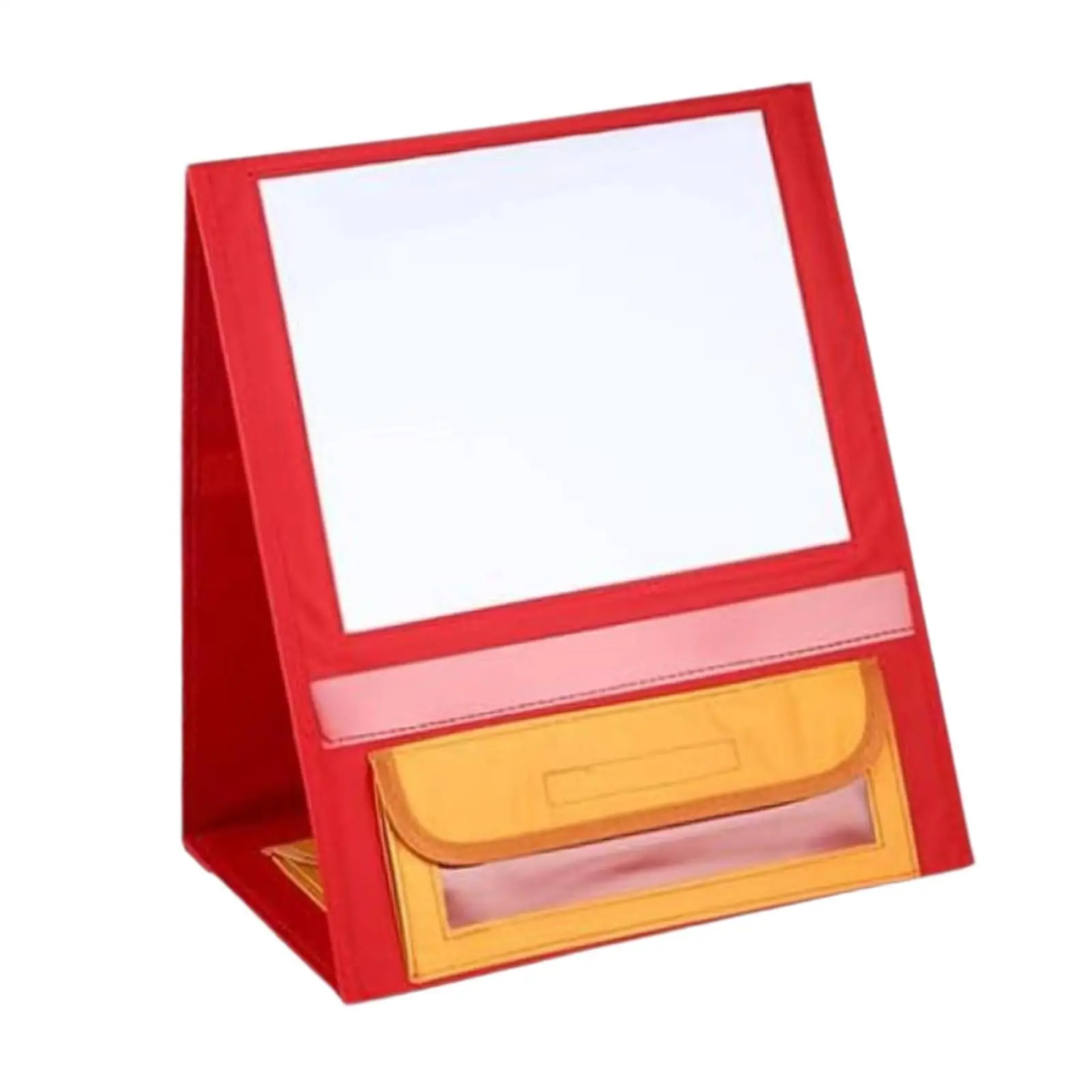 Magnetic Desktop Pocket Chart Stand with Pen Case Reusable Dry Erase Drawing Board Table Top White Board for Classroom Home Kids