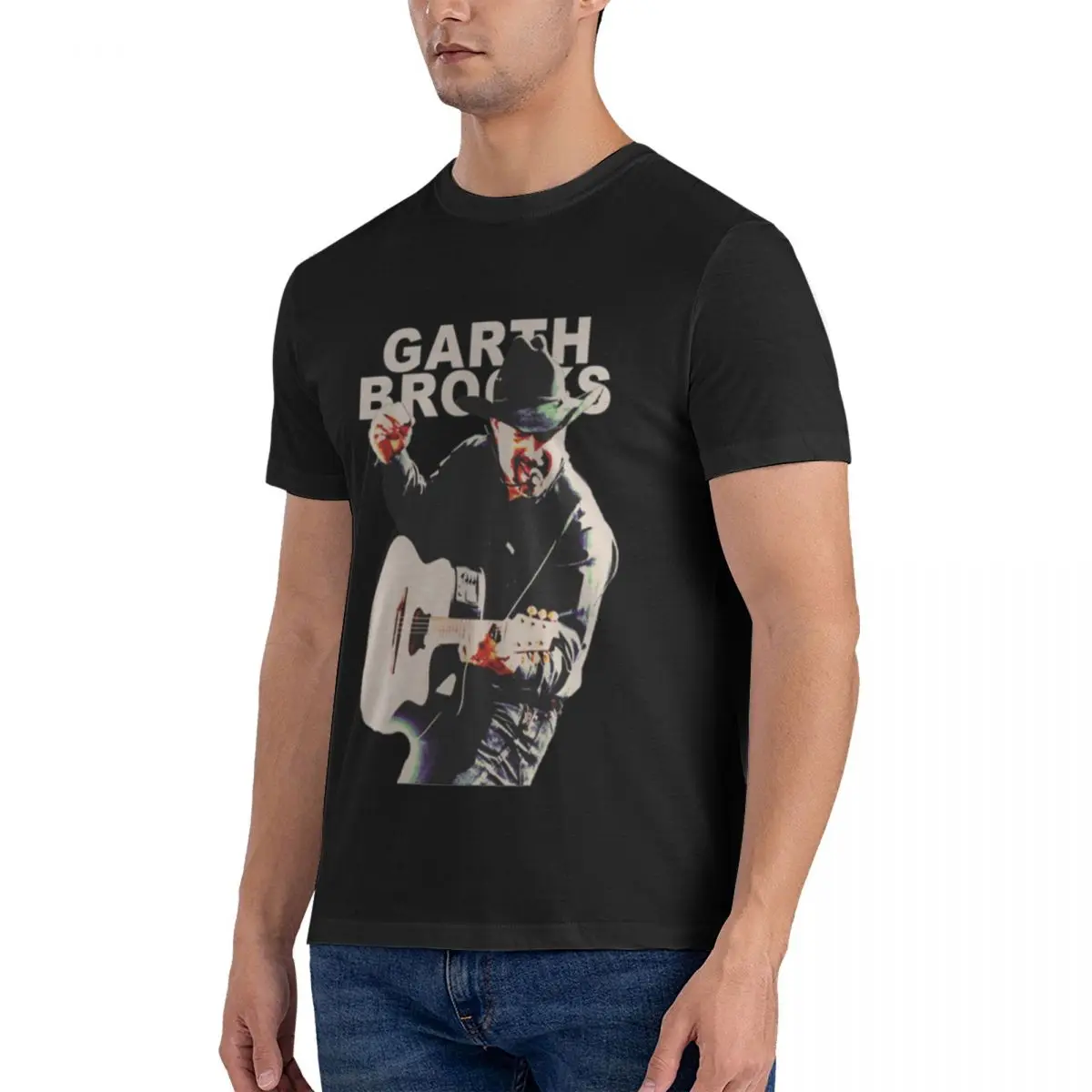 Garth Brooks T-Shirts Men 100% Cotton Tee Shirt O Neck Short Sleeve T Shirts mens clothing official-website tops fugees