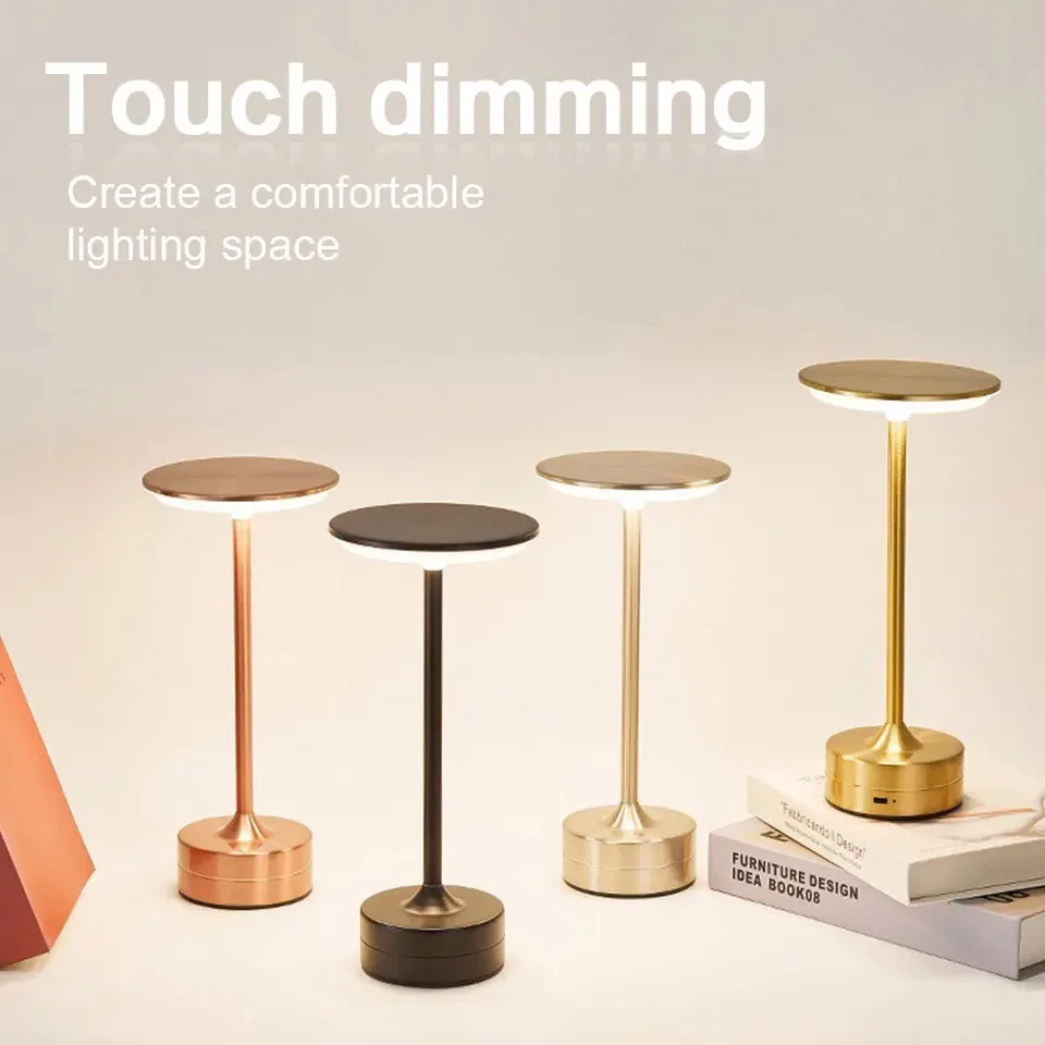 

Светодиодная настольная лампа с сенсорным датчиком, настольный ночник, USB перезаряжаемая портативная лампа для чтения в спальне, декоративный светильник